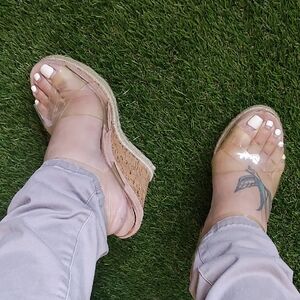 Steve Madden Nude Clear Wedges